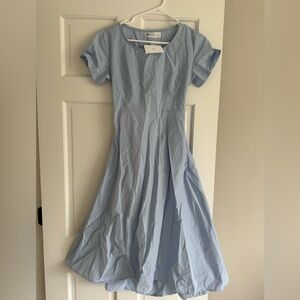 Light Blue Cotton Farm Girl Dress